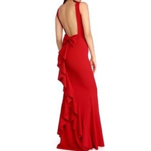 Ruffled open back dress